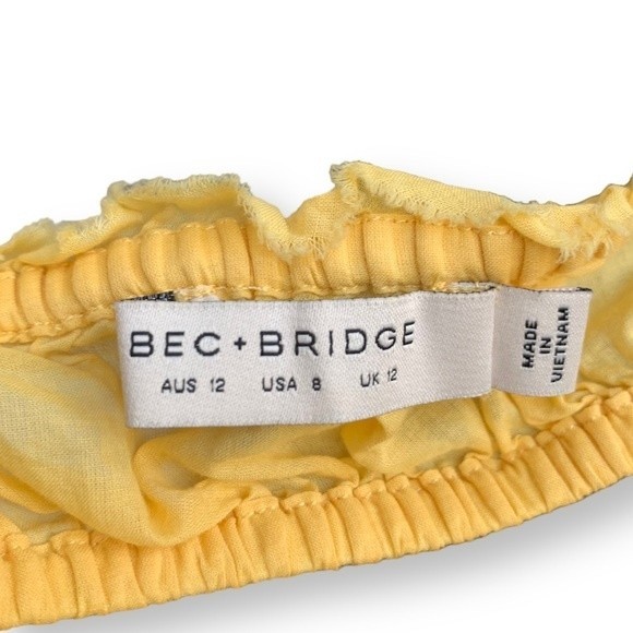 Bec + Bridge Skirt Set Alexandra Crop Top Ellie Maxi Skirt Straw Yellow - Picture 7 of 15